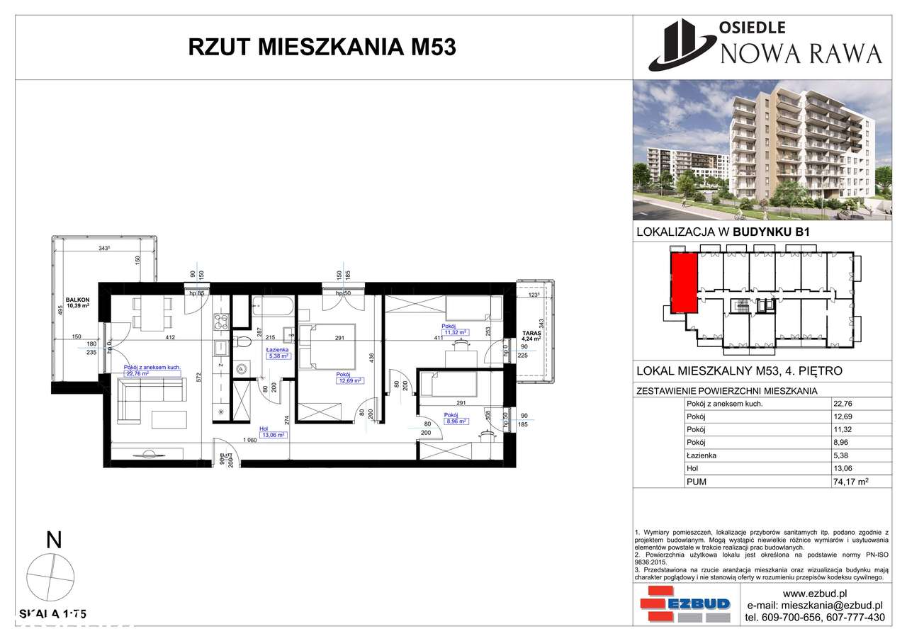 Osiedle Nowa Rawa | mieszkanie 4-pok. | 53 - Pełny obrazek: 2/7