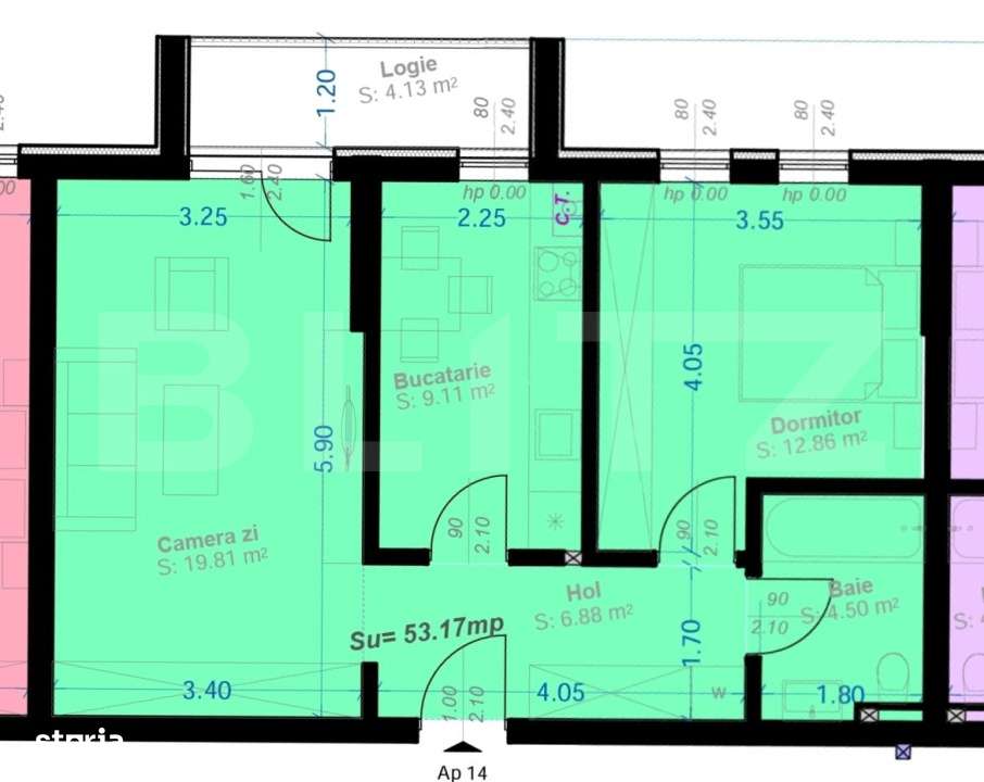 ​Apartament 2 Camere, 53mp | Zona Aradului | Etaj 1 — fotografia 1