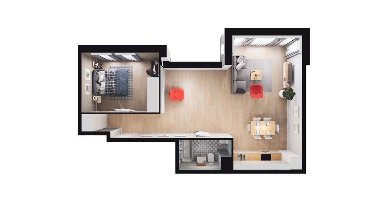 2-pokojowe mieszkanie 54 m² Bez Pośredników - Widok 3