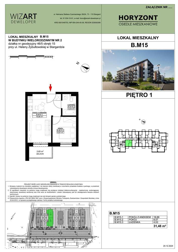 Osiedle Horyzont | etap 2 | mieszkanie B15 - Pełny obrazek: 2/13