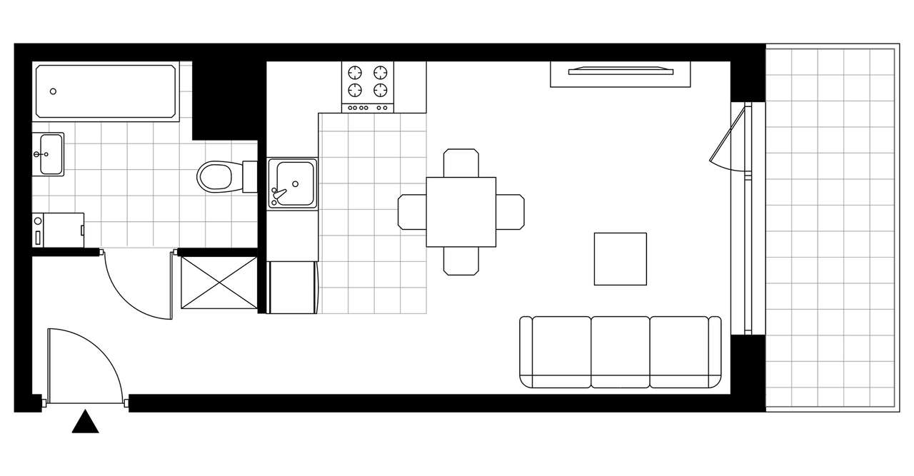 1-pokojowe mieszkanie 29m2 Bez Pośredników - Pełny obrazek: 2/7