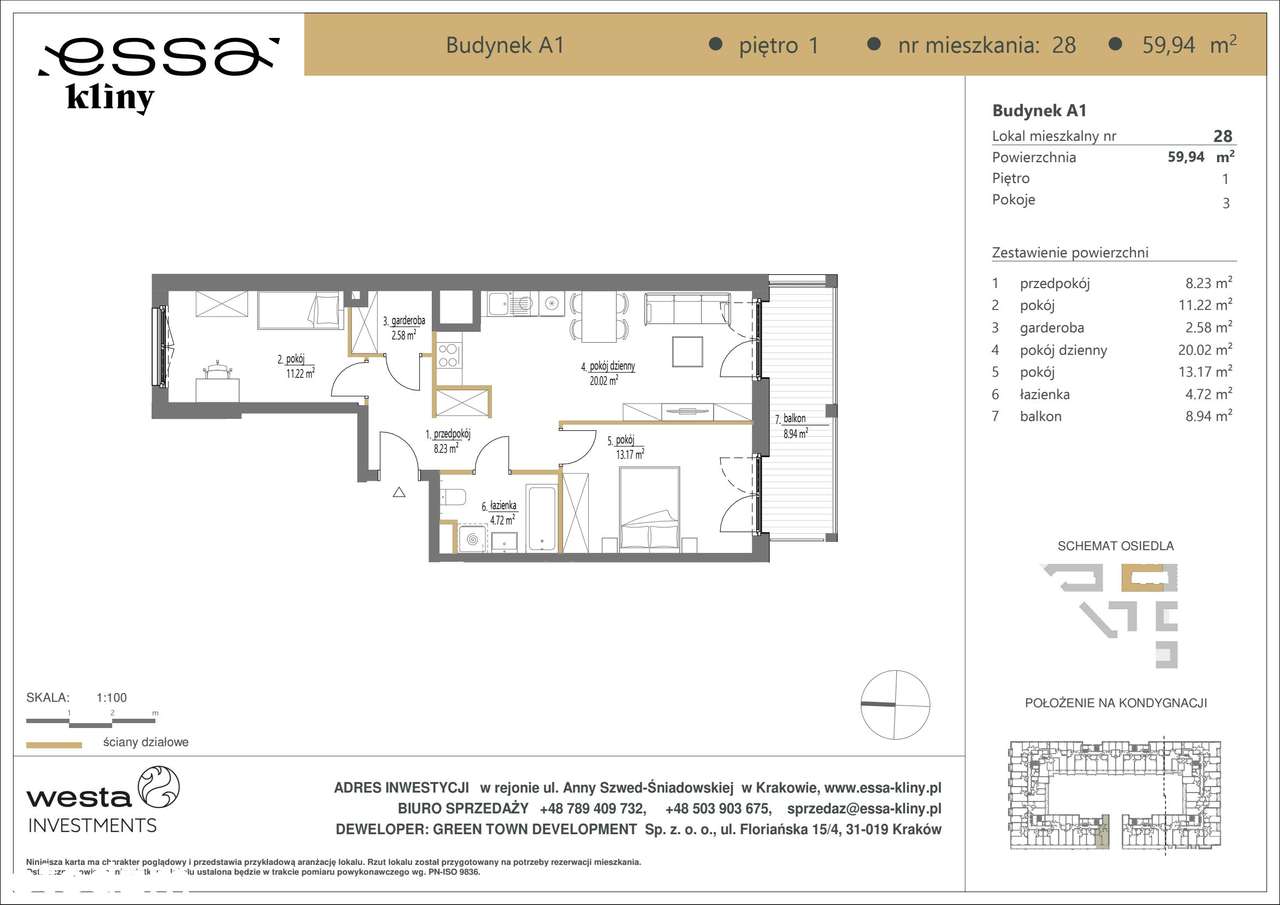3-pokojowe mieszkanie 59m2 + balkon Bezpośrednio - Pełny obrazek: 2/7