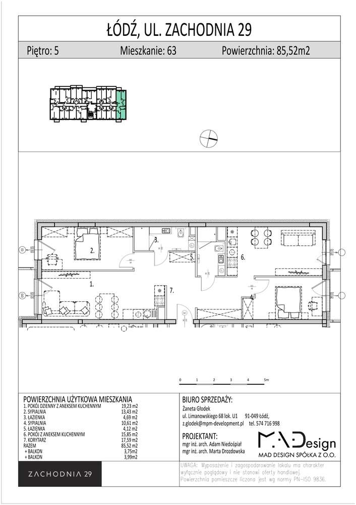 Zachodnia 29 | mieszkanie 4-pok. | 63 - Pełny obrazek: 2/7