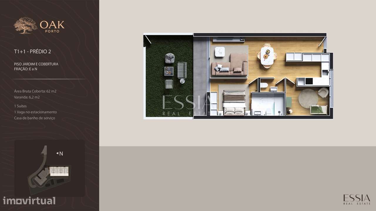 T1+1 Varanda e Garagem Carvalhido | T1+1 Cedofeita | Apartamento OAK-11