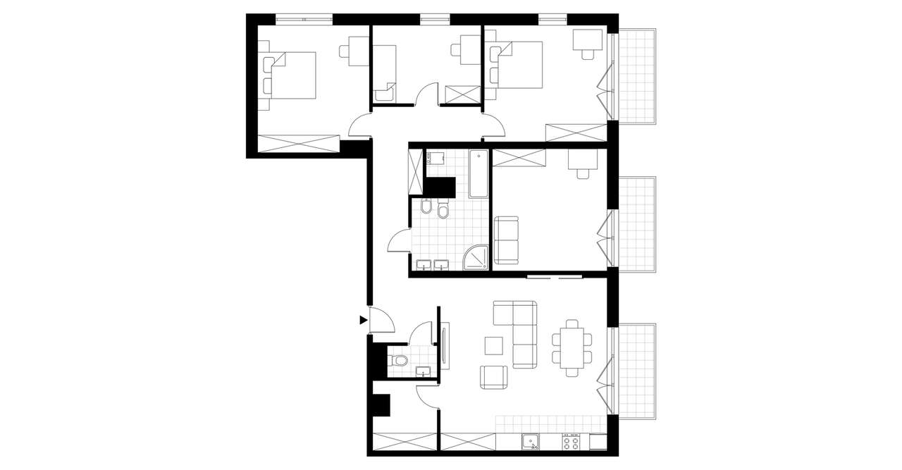 5-pokojowe mieszkanie 126m2 + 3 balkony - Pełny obrazek: 3/8
