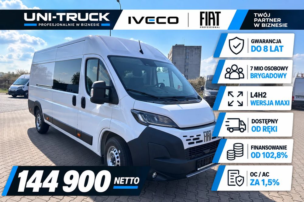 Fiat Duacto Brygadówka 7 os. BOGATY I TANI 7 osobowy, LEDy, climatronic, tablet,