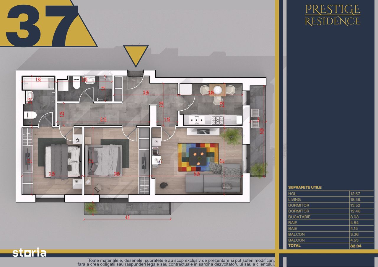 Apartament 3 cam, Finalizat, acte gata, METROU, Comision 0, TITAN