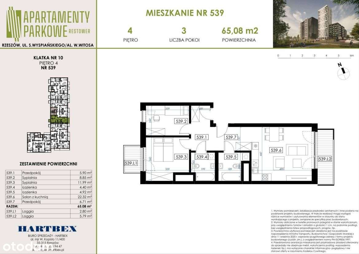 Apartamenty Parkowe | mieszkanie 3-pok. | 539 - Pełny obrazek: 2/7