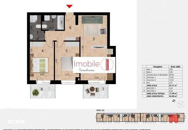Apartament 3 camere Bloc Nou Zorilor | Comision Zero - Imagine principală: 2/8