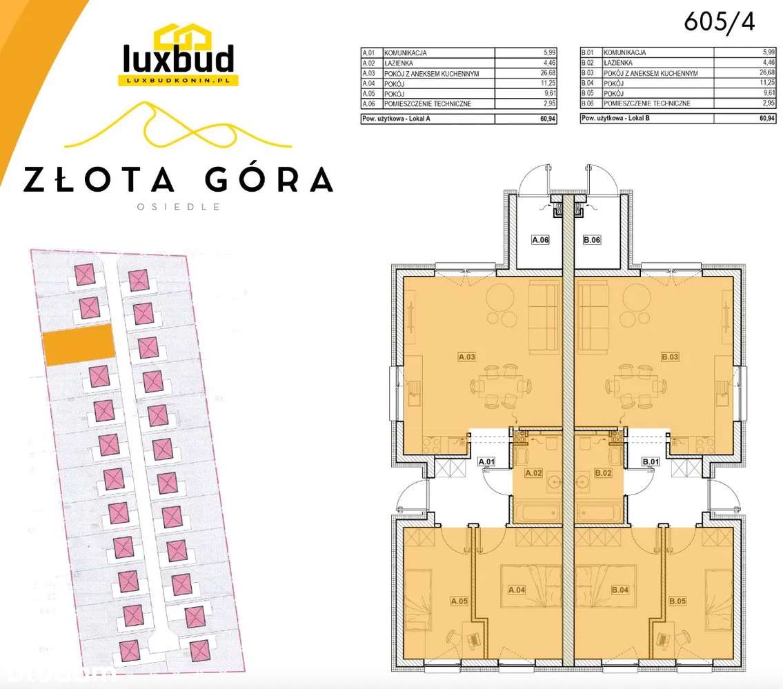 Brzeźno Bliźniak 61m2 Złota Góra gaz/pompa ciepła - Pełny obrazek: 5/5
