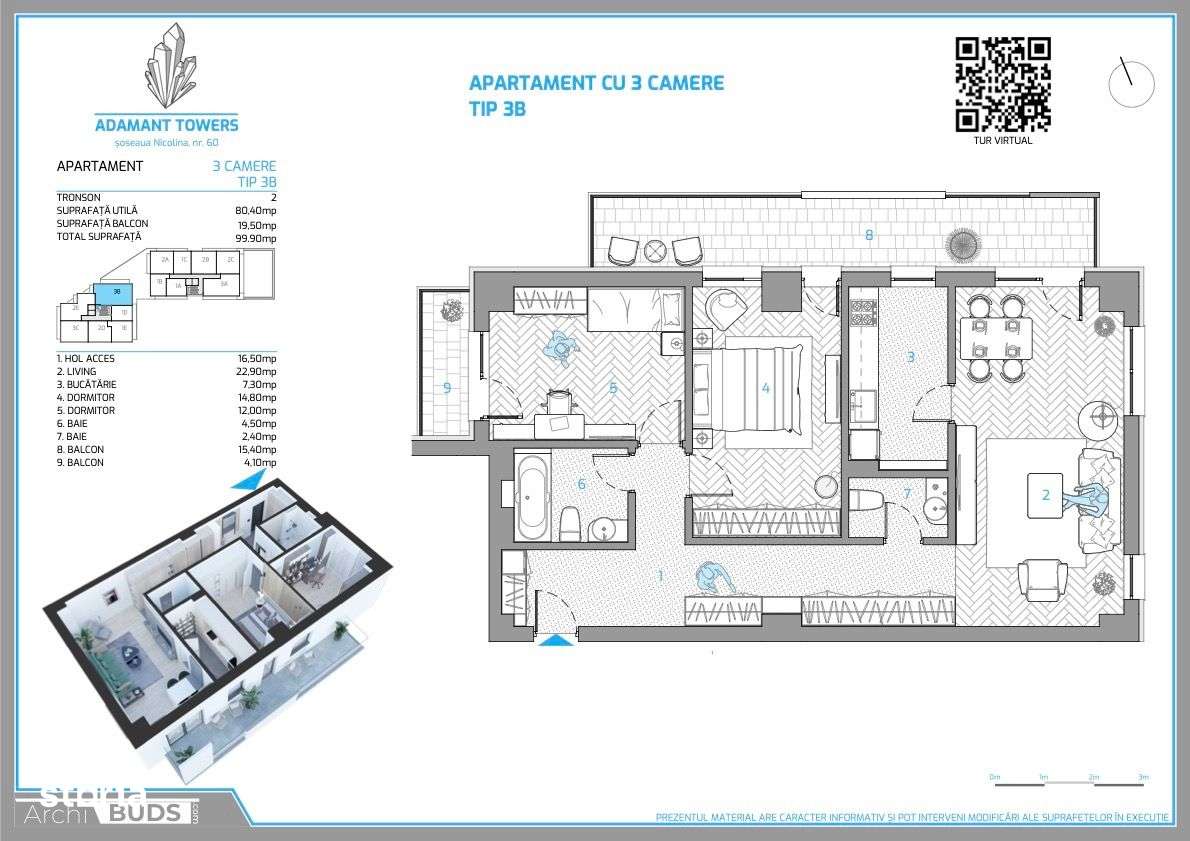 Adamant Towers | 3 camere | tip 3B | 100mp | Sos Nicolina Iasi-2