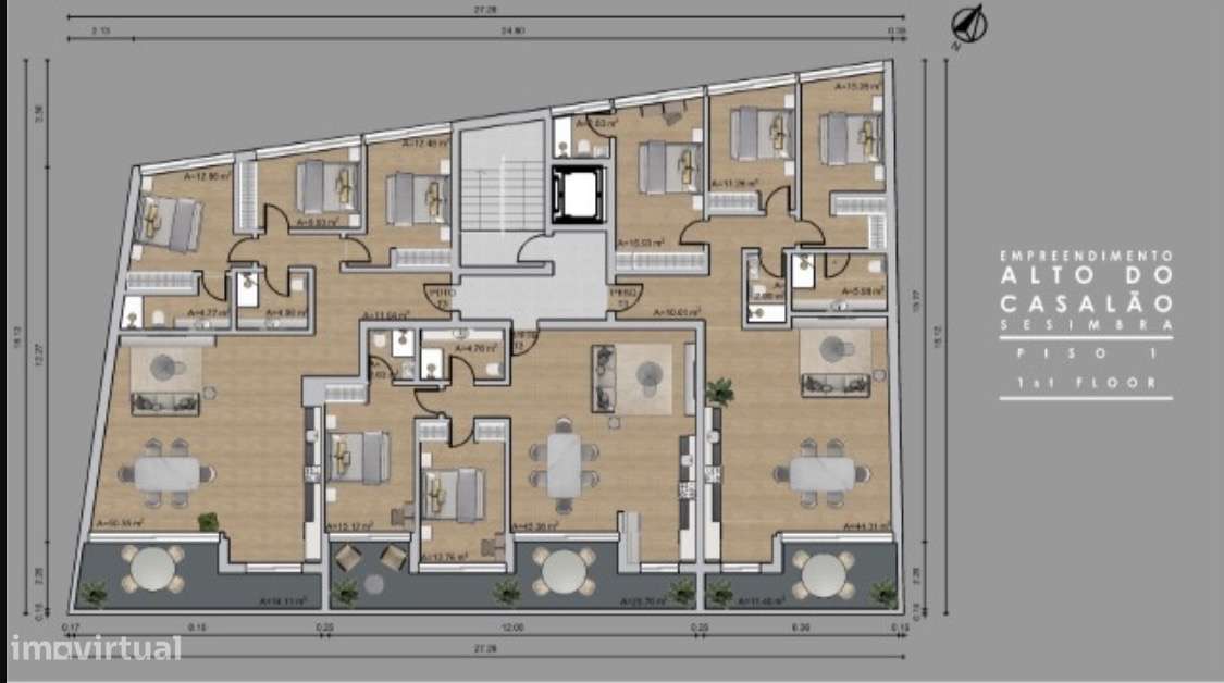 Apartamento T2 novo terraço vista mar e serra Sesimbra-19