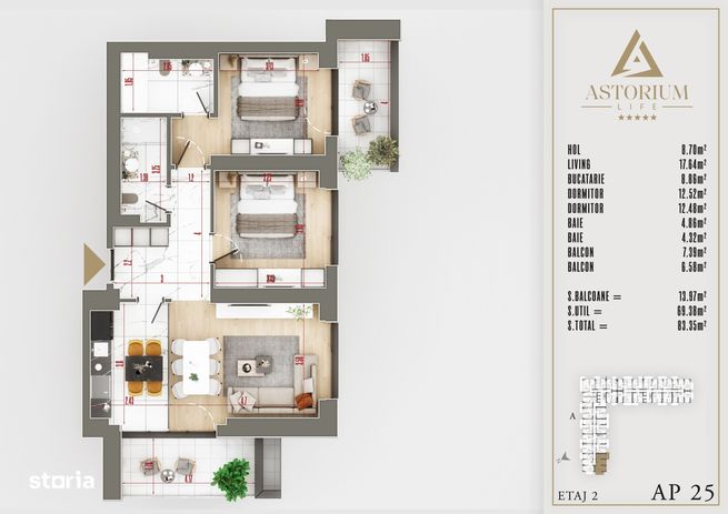 Titan Pallady Ap. 3 Camere Astorium exclusiv în blocul A, predare 2025-2