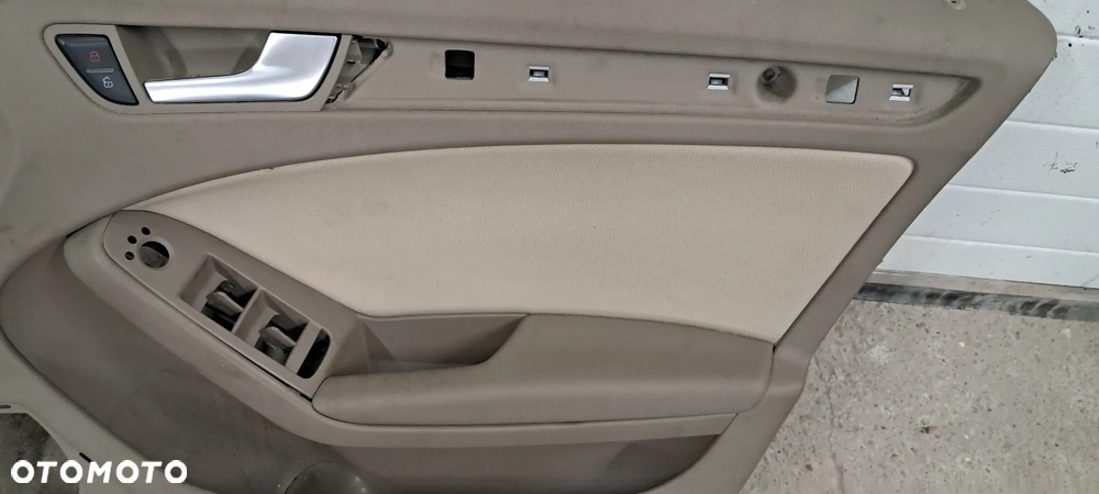 Boczki Tapicerka Drzwi Skóra Komplet Beż Audi A4 B8 UK - 14