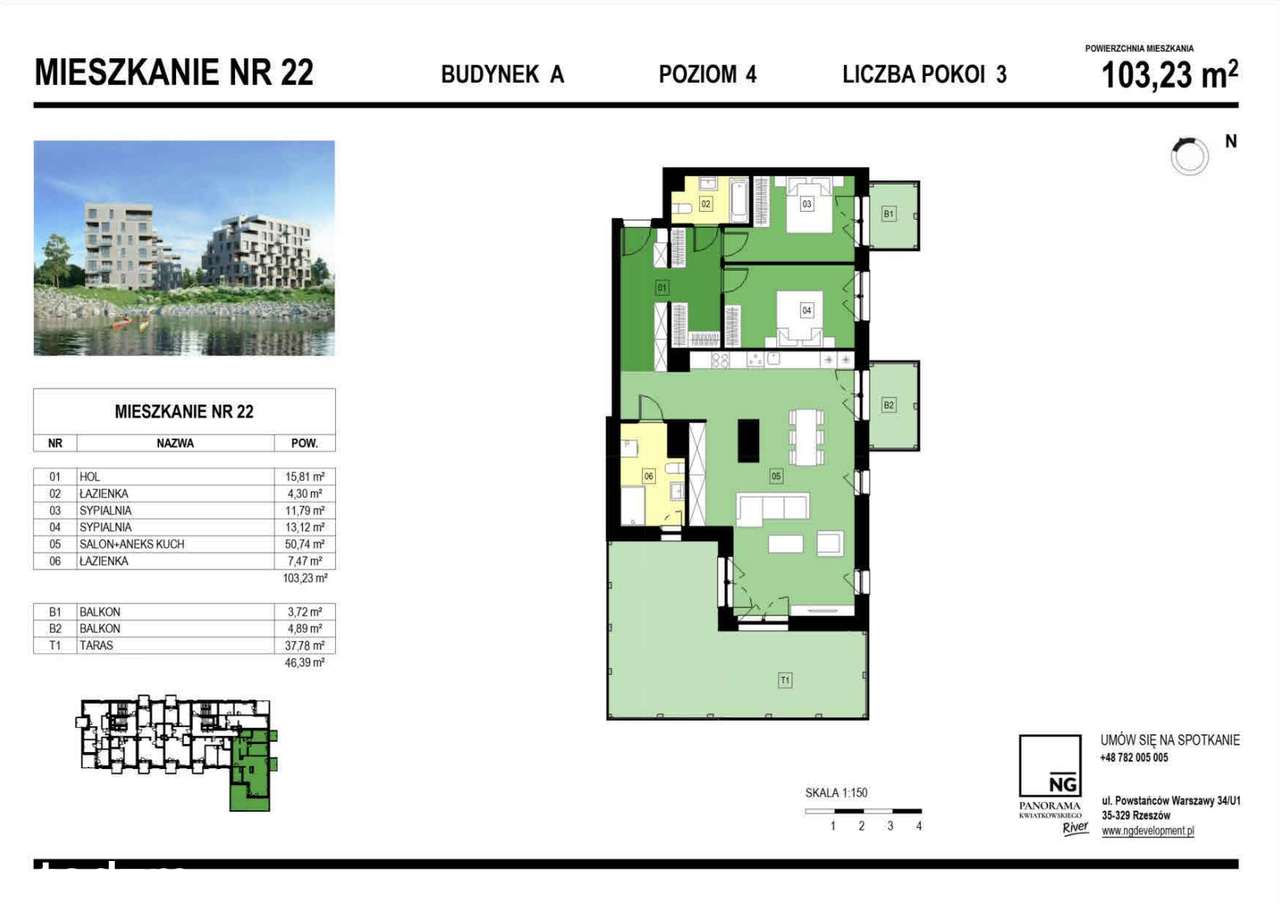 PREMIERA | 3 pokoje| PK River| NG Development - Pełny obrazek: 2/7