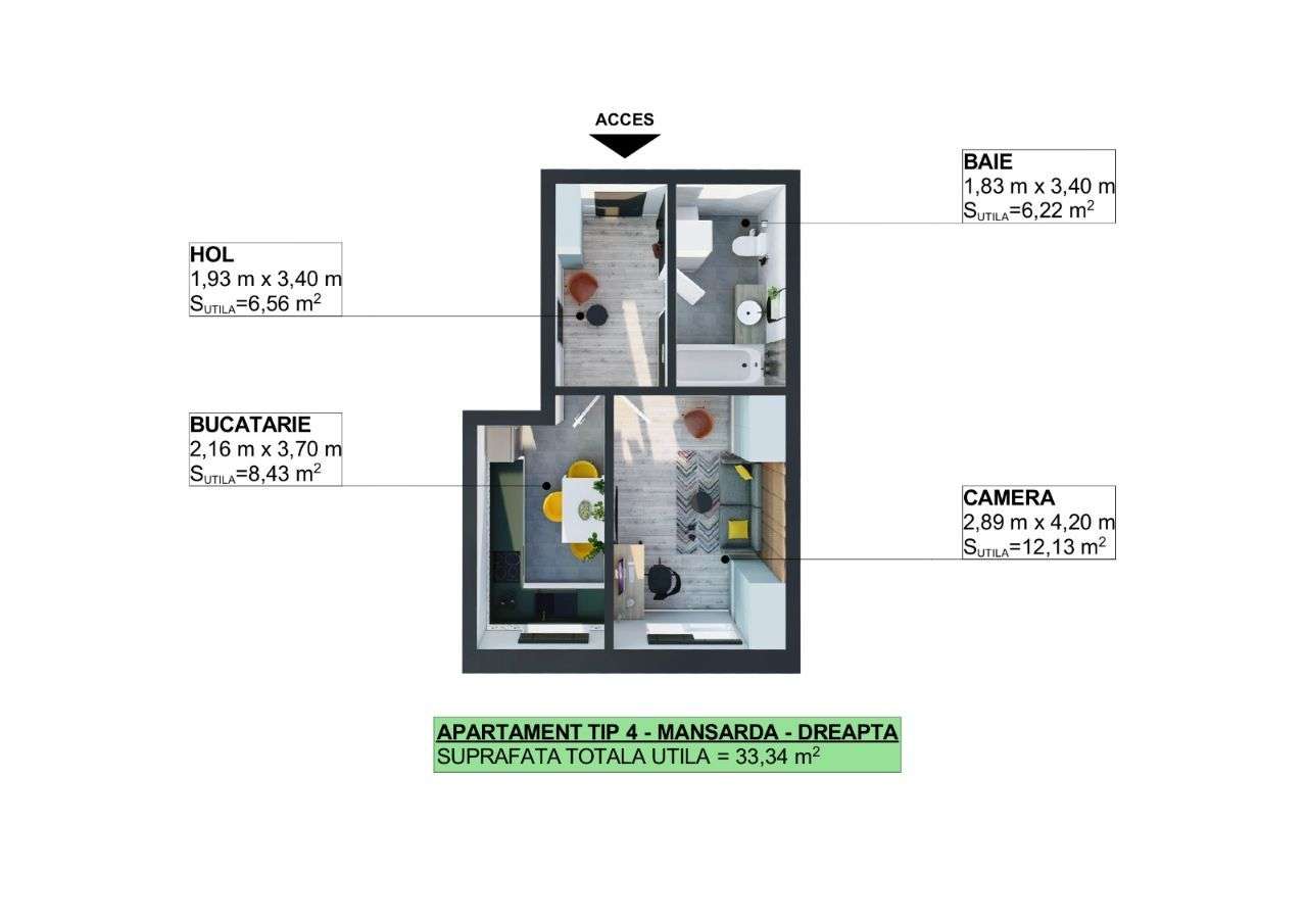 Apartament 1 camere in Apahida-0
