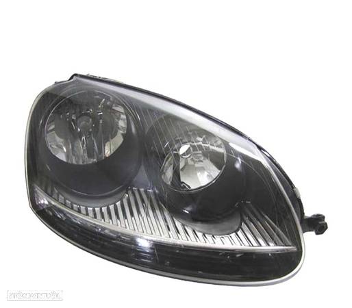 FAROL OPTICA DIREITA LOOK GTI PARA VOLKSWAGEN VW GOLF 5 MK V FUNDO PRETO - 1