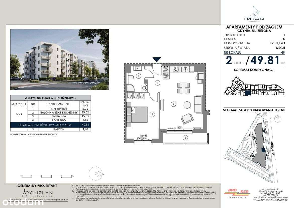 2-pokojowe mieszkanie 49m2 + balkon - Pełny obrazek: 2/5