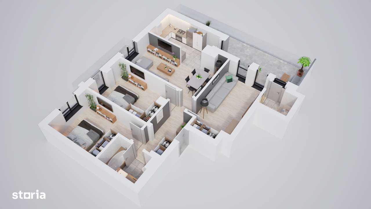 Apartament 4 camere cu  terasa si balcon, spatii verzi si loc de joaca - Imagine principală: 3/19