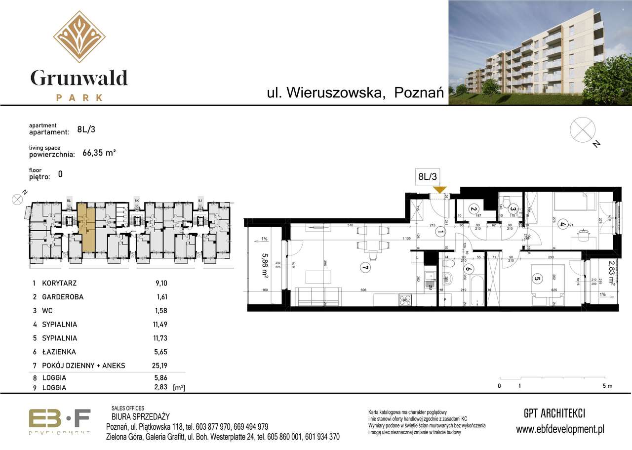 Grunwald Park | mieszkanie 3-pok. | 8L_3 - Pełny obrazek: 2/7