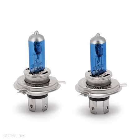 Bec auto cu halogen pentru far Carguard, H4 12V 100/90W P43t-38, + 100% intensitate, alb xenon , Set 2 bucati - 1