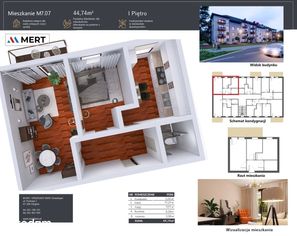 Mieszkanie B7M7 - 44,74 m2