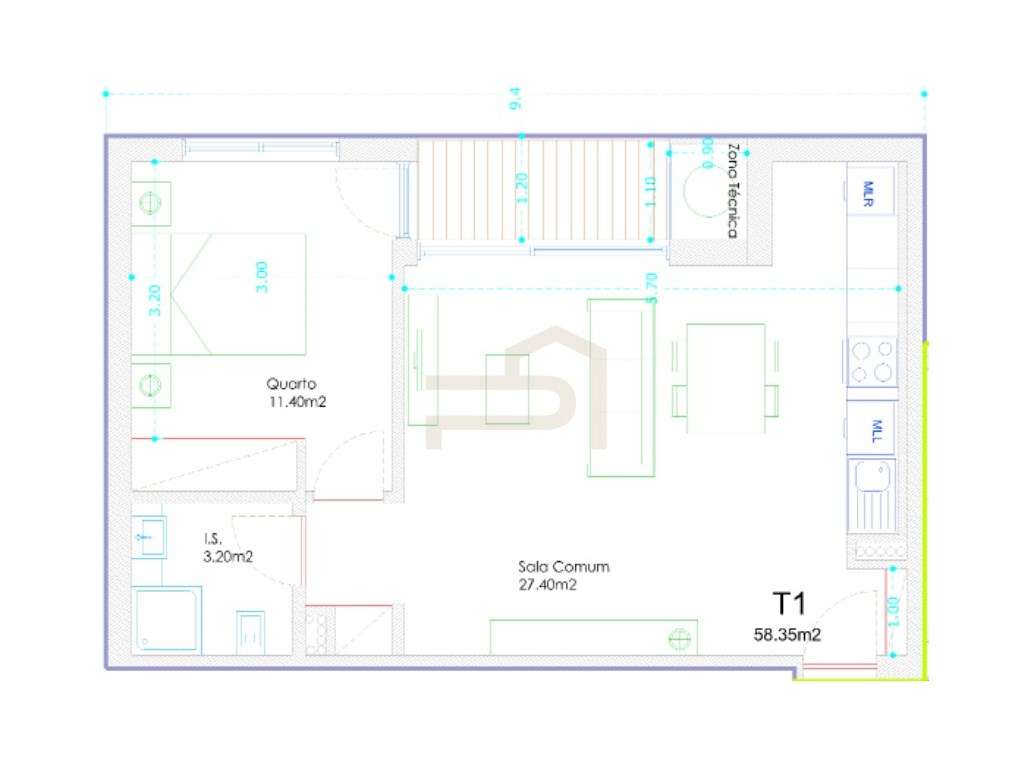Apartamento T1 Novo com Varanda e Garagem - Calendário, V. N. Famal... - Grande imagem: 5/5