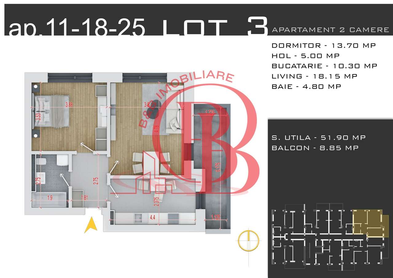 Apartament 2 camere - Discount 50% Loc Parcare - Pallady