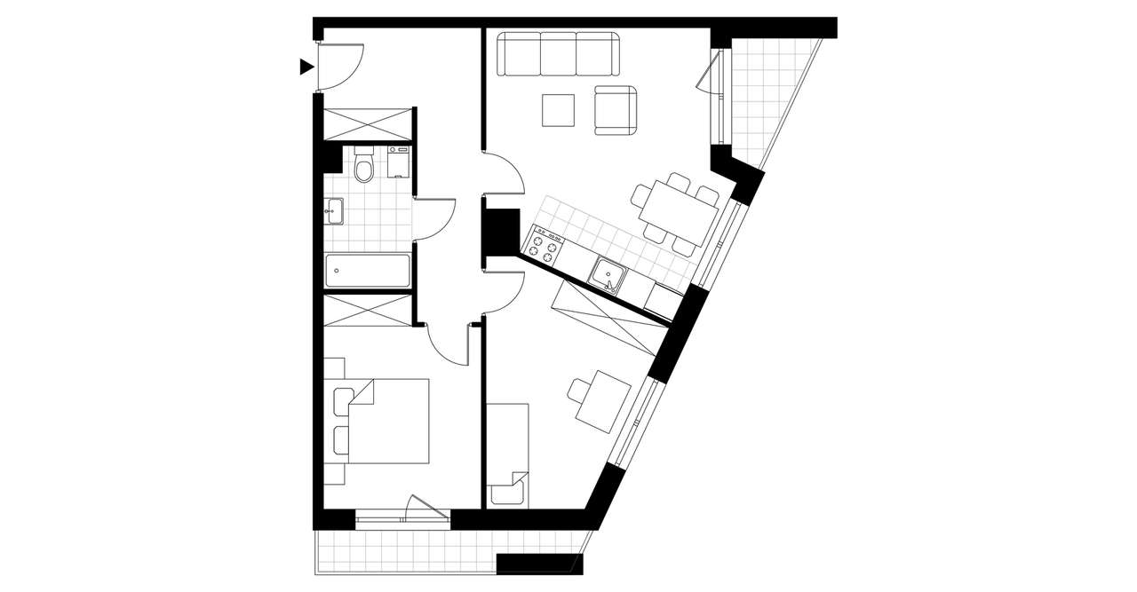 3-pokojowe mieszkanie 58m2 + 2 loggie - Pełny obrazek: 3/8