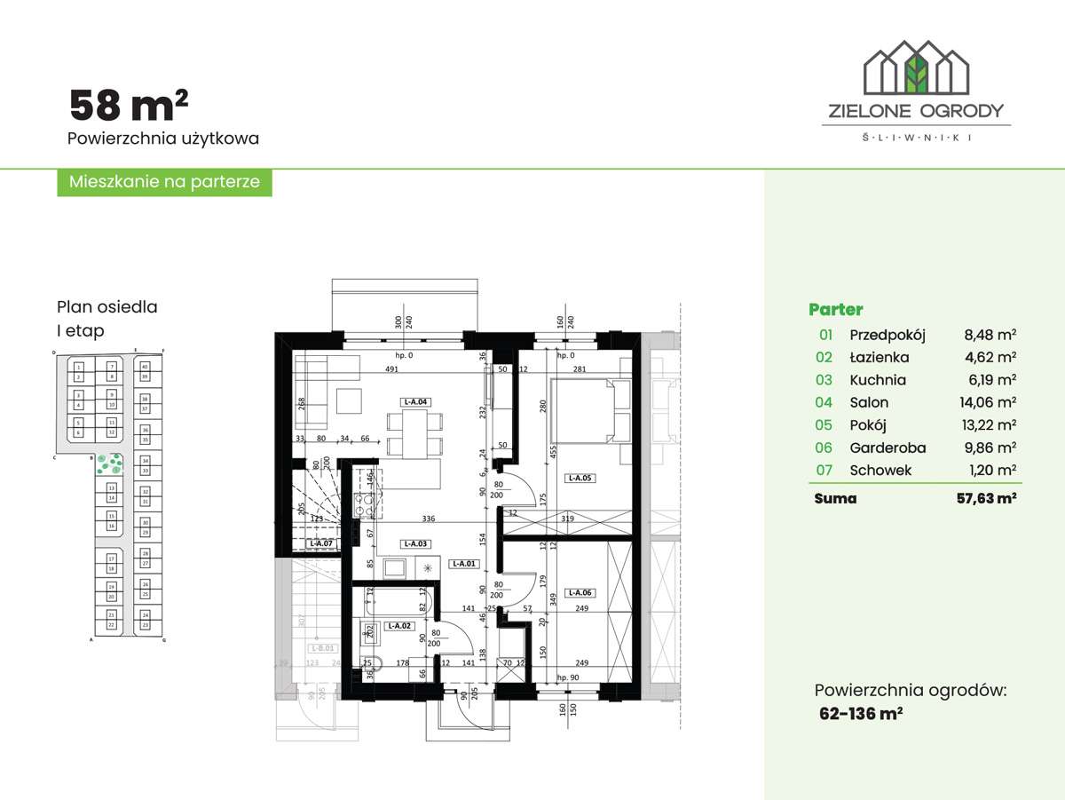 Apartament z dużym ogrodem 95m2 - Miasteczko Zielone Ogrody - Pełny obrazek: 2/13