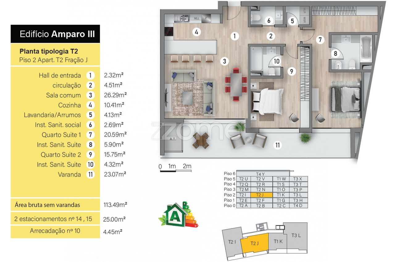 Apartamento T2 fração J, Amparo, Funchal