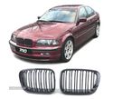 GRELHAS FRONTAIS PARA BMW E46 SEDAN TOURING 98-01 LOOK M PRETO BRILHANTE - 1