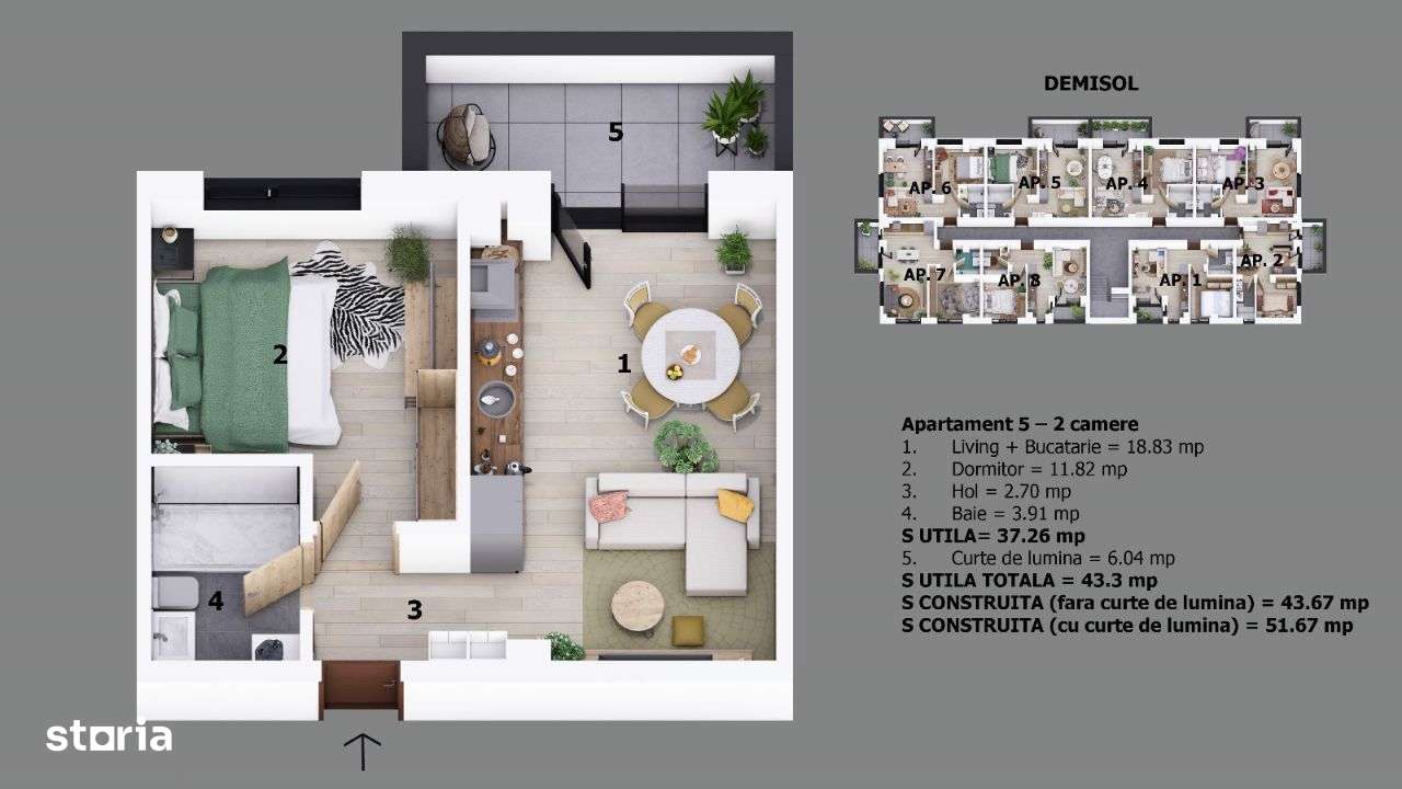 Apartament 2 camere tip studio | Ion Creanga/Nichita Stanescu Odaile-8