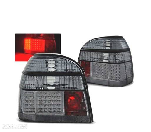 FAROLINS TRASEIROS LED PARA VOLKSWAGEN VW GOLF 3 91-97 SMOKED FUMADOS ESCURECIDOS - 1