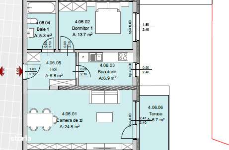 Apartament 2 camere, 57 mp, Terasa 6 mp, Imobil Nou, Semicentral - Imagine principală: 5/5