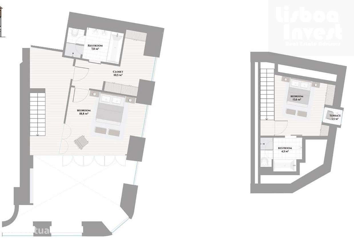 Apartamento novo T3 Triplex com terraço Av Liberdade-6