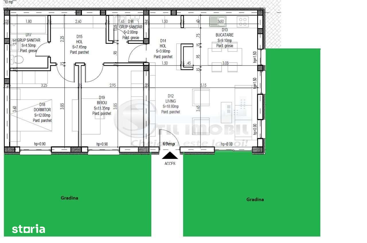 Ap. 3 camere 2bai + gradina zona Rediu-mutare imediata - Imagine principală: 2/12