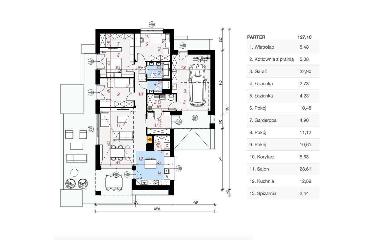 Nowoczesny dom parterowy z garażem (powiat wielicki)-10