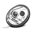 FARÓIS FRONTAIS ANGEL EYES PARA VOLKSWAGEN VW BEETLE,98-05 FUNDO CROMADO - 2