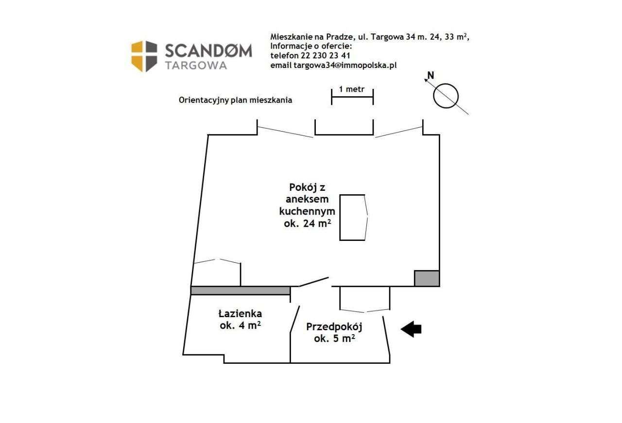 Targowa, kawalerka w kamienicy - Pełny obrazek: 2/9