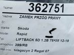 ZAMEK PRZÓD PRAWY SKODA RAPID Spaceback (NH1) 2012 - 2019 1.2 55 kW [75 KM] benzyna 2012 - 2015 - 6