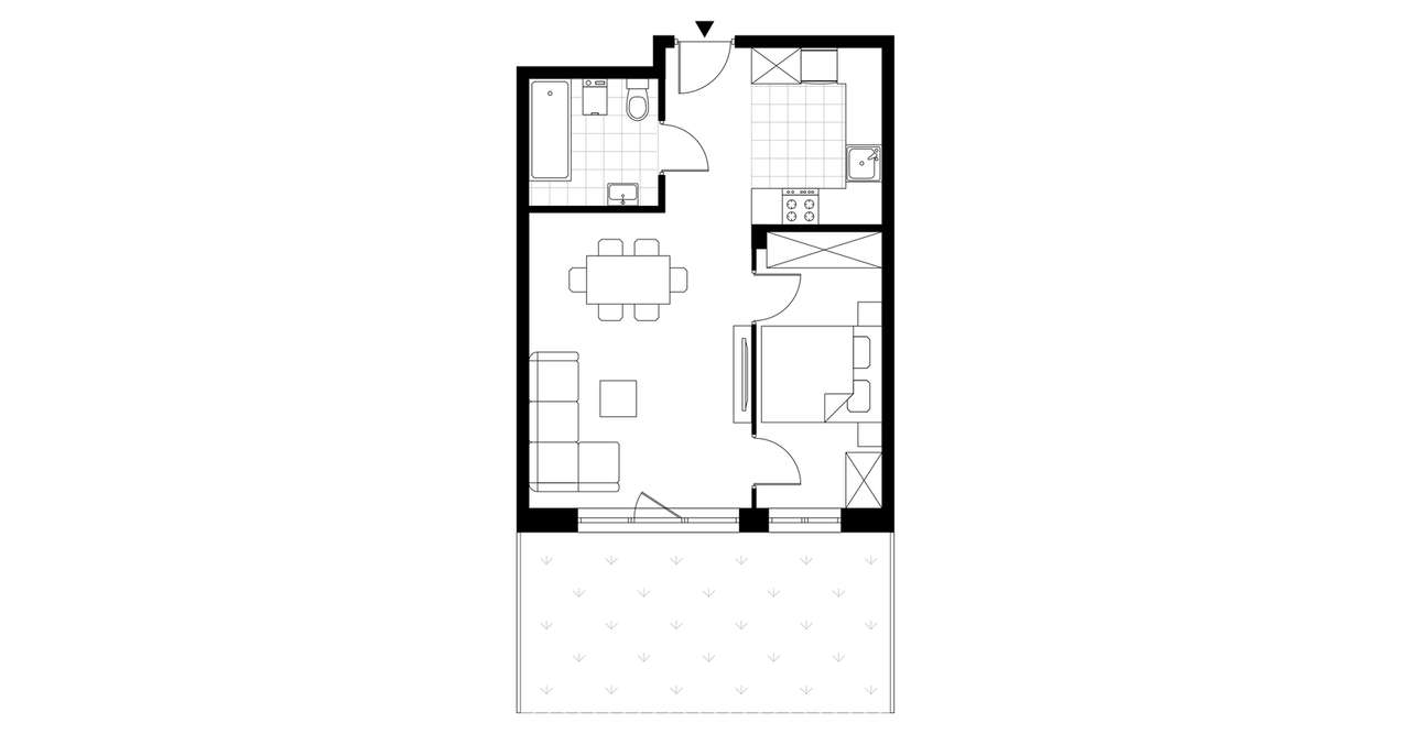2-pokojowe mieszkanie 42m2 Bez Pośredników - Pełny obrazek: 3/4
