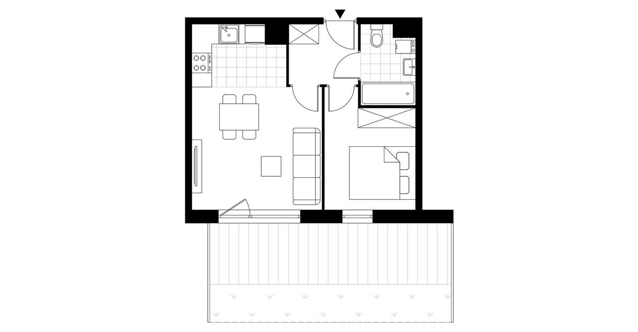 2-pokojowe mieszkanie 35m2 + ogródek - Pełny obrazek: 4/7