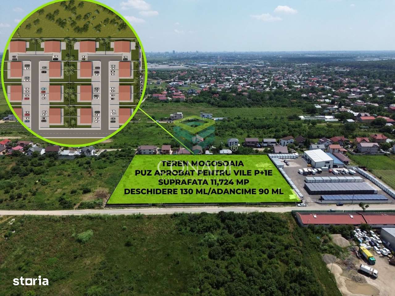 Teren Mogosoaia - PUZ aprobat pentru vile P+1E - Imagine principală: 1/11