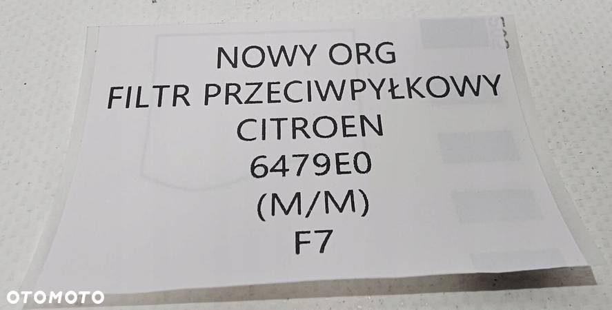 NOWY ORG FILTR PRZECIWPYŁKOWY CITROEN / PEUGEOT - 6479E0 - 4