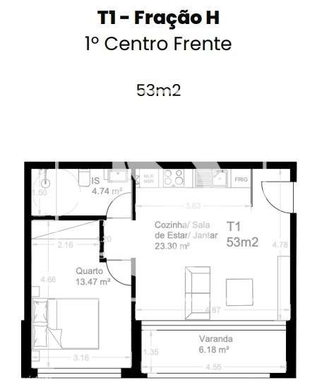 Apartamento T1 - Jardins do Souto-11