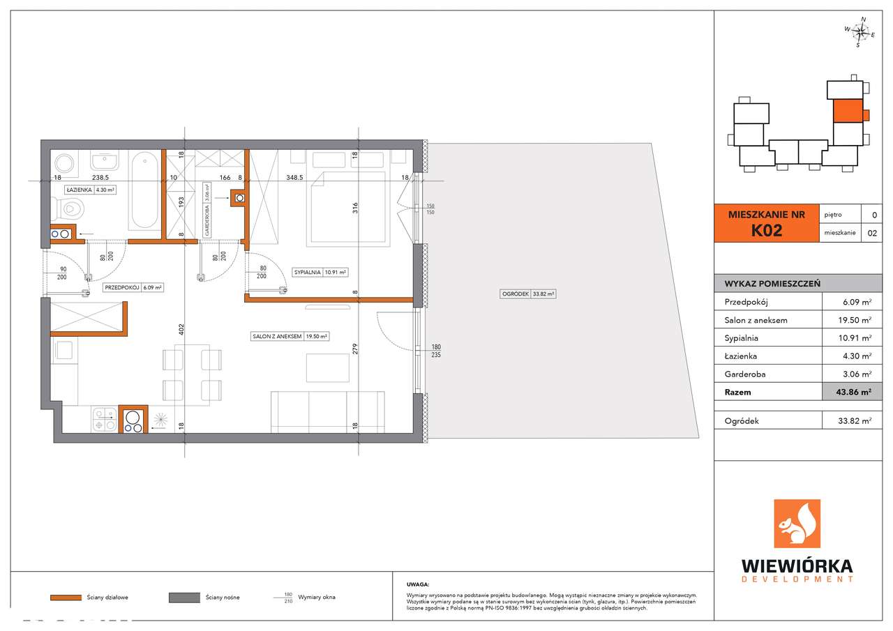 Nowa Sportowa | mieszkanie 2-pok. | K02 ogródek - Pełny obrazek: 2/6