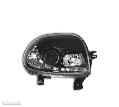 FARÓIS LED LUZ DIURNA PARA RENAULT CLIO 2. FUNDO PRETO - 3