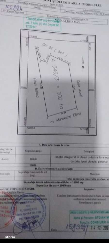Teren la șosea cu deschidere 71ML, DN 2A com. N. Bălcescu, Consta - Imagine principală: 1/3