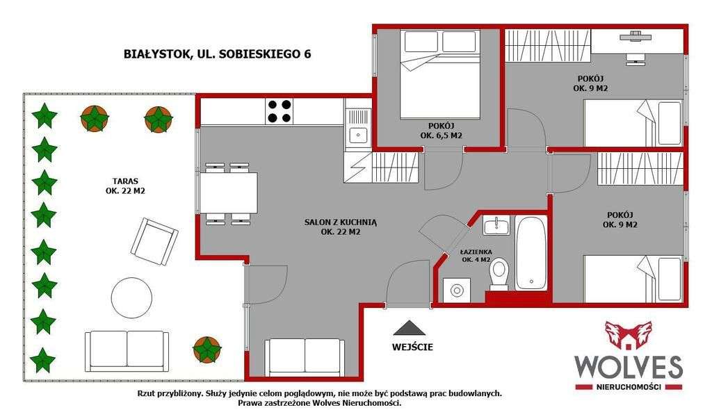 Blisko Centrum, 4 pokoje, parter, taras-6